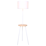 Sarantino Metal Tripod Floor Lamp Shade with Wooden Table Shelf
