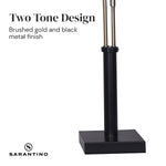 Sarantino LED Metal Table Lamp with 2 Lights Brushed Gold Black Finish