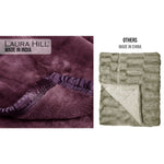 Laura Hill Mink Blanket Throw Purple Double Sided Queen Size Soft Plush Bed Faux Rug