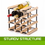 Timber Wine Rack Storage Cellar Organiser 12 Bottle