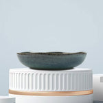 3 Pieces Reactive Glazed Ceramic Organic Fine Dinner Set with Plate and Bowl EARTHY AQUA