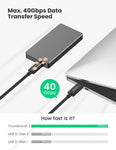 UGreen Thunderbolt 3 USB C Cable 0.5M (80324)