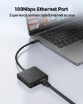 BENFEI 399BK 6-in-1 USB-C HUB to HDMI(8K)+USB3.2(10Gbps)+USB2.0x2+PD100W+RJ45 Black