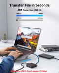 BENFEI 399BK 6-in-1 USB-C HUB to HDMI(8K)+USB3.2(10Gbps)+USB2.0x2+PD100W+RJ45 Black