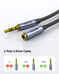 BENFEI 421GY 1M 3.5mm Male to Female AUX Extension Cable, TRRS 4-Pole Stereo Audio Jack Cord for Headphones, Microphone, Smartphones, PC, Laptop, Speakers