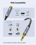 BENFEI 421GY 5M 3.5mm Male to Female AUX Extension Cable, TRRS 4-Pole Stereo Audio Jack Cord for Headphones, Microphone, Smartphones, PC, Laptop, Speakers