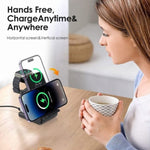 CHOETECH T608-F-BK 15W 4-in-1 Wireless Charger Stand for iWatch and Samsung Watch (Black)