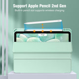 iPad 10th Case 10.9 Inch 2022 with Pencil Holder, Smart iPad Clear Case with Soft TPU Auto Wake Sleep Green