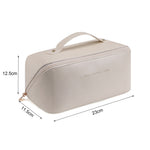 Large Travel Cosmetic Bag Portable Make up Makeup Bag Waterproof PU Leather Storage White