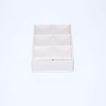 100 Pack of White Card Chocolate Sweet Soap Product Reatail Gift Box - 6 Bay Compartments - Clear Slide On Lid - 12x8x3cm