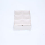100 Pack of White Card Chocolate Sweet Soap Product Reatail Gift Box - 6 Bay Compartments - Clear Slide On Lid - 12x8x3cm