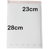 25 Piece Pack - 28 x 23cm White Bubble Padded Envelope Bag Post Courier Mailer Shipping Safe Fragile Self Seal
