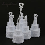 25 Pack Wedding Cake Blow Bubble Bottles White Plastic 6cm High Bomboniere Favour Guest Gift