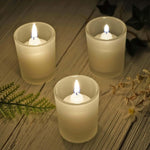 10 Pack Frosted White Glass Votive Candle Holders for Candle Making Kit Tealight Candles Cup Home Decoration