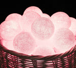 50 Ball Pastel Pink LONG 5m String Light Battery Box 5cm Cotton Ball  Christmas Birthday Bbay Girl Special Occasion Decoration