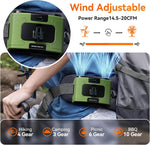 20000mAh Outdoor Portable Waist Fan Hanging Neck Fan Strong Wind with Power Bank