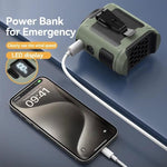 10000mAh Portable Outdoor Waist Fan Hanging Neck Strong Wind with Power Bank