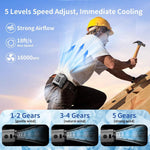 10000mAh Portable Outdoor Waist Fan Hanging Neck Strong Wind with Power Bank