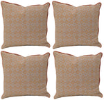 Pack of 4 Azuk Orange & Grey Cushion Covers 50cm x 50cm