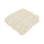 Hudson Cream Knitted Throw Rug