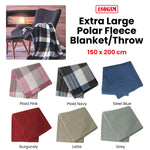 180GSM Extra Large Polar Fleece Throw Blanket 150 x 200cm Plaid Pink