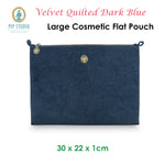 PIP Studio Velvet Quilted Dark Blue Large Cosmetic Flat Pouch