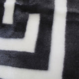 Bloomington 800GSM Greek Key Charcoal Winter Premium Quality 1 Ply Mink Blanket Double