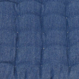 J Elliot Home Set of 2 Outdoor 100% Cotton Chair Pads 40 x 40 cm Solid Blue