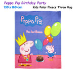 Peppa Pig Birthday Party Printed Polar Fleece Throw Rug 130 x 160 cm