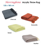 Herringbone Acrylic Throw Charcoal