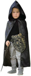 Kids Cape Cloak Hooded Robe Halloween Vampire Witch Wizard 120cm Hood - Black