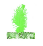 1920s FLAPPER HEADBAND Headpiece Feather Sequin Charleston Costume Gatsby Dance - Green