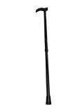Metal WALKING STICK Travel Extendable Pole Compact Adjustable Lightweight - Black