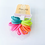 MANGO JELLY Kids Hair Ties (3cm) - Bubbly Neon (THICK) - Six Pack