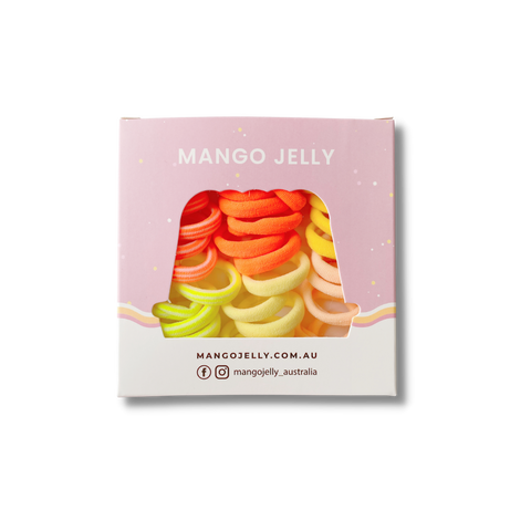 MANGO JELLY Metal Free Hair Ties (3cm) - CITRUS 36P - Six Pack