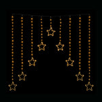 LED Wire Star Curtain Gold Lights