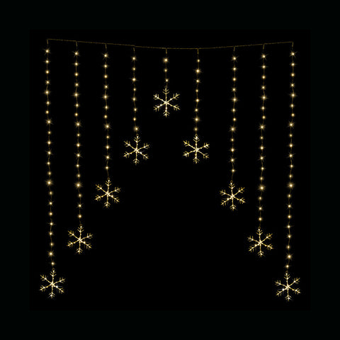 LED Snowflakes Curtain Lights avialable in 2 Colors - Cool White