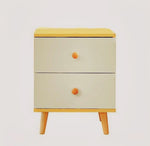 NNECN Wooden Bedside Cabinet with Two Drawers and Sturdy Legs