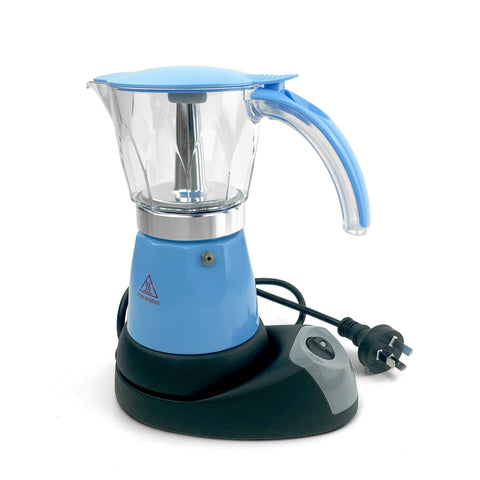 Blue Electric Moka Coffee Maker Espresso Machine