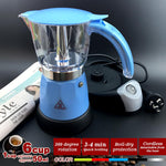 Blue Electric Moka Coffee Maker Espresso Machine