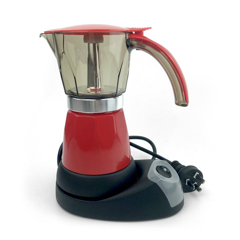Red Electric Moka Coffee Maker Espresso Machine