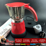 Red Electric Moka Coffee Maker Espresso Machine