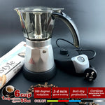 Silver Electric Moka Coffee Maker Espresso Machine
