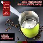 Green Electric Turkish Greek Arabic Coffee Maker Pot Automatic Sensor Anti Overflow