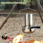 2 In 1 Camping Stainless Steel 9Cup Pot Moka Coffee Maker