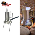 2 In 1 Camping Stainless Steel 9Cup Pot Moka Coffee Maker