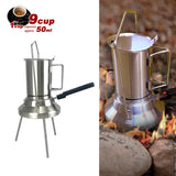 2 In 1 Camping Stainless Steel 9Cup Pot Moka Coffee Maker