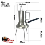 2 In 1 Camping Stainless Steel 9Cup Pot Moka Coffee Maker