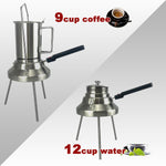 2 In 1 Camping Stainless Steel 9Cup Pot Moka Coffee Maker