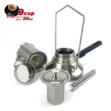 2 In 1 Camping Stainless Steel 9Cup Pot Moka Coffee Maker
